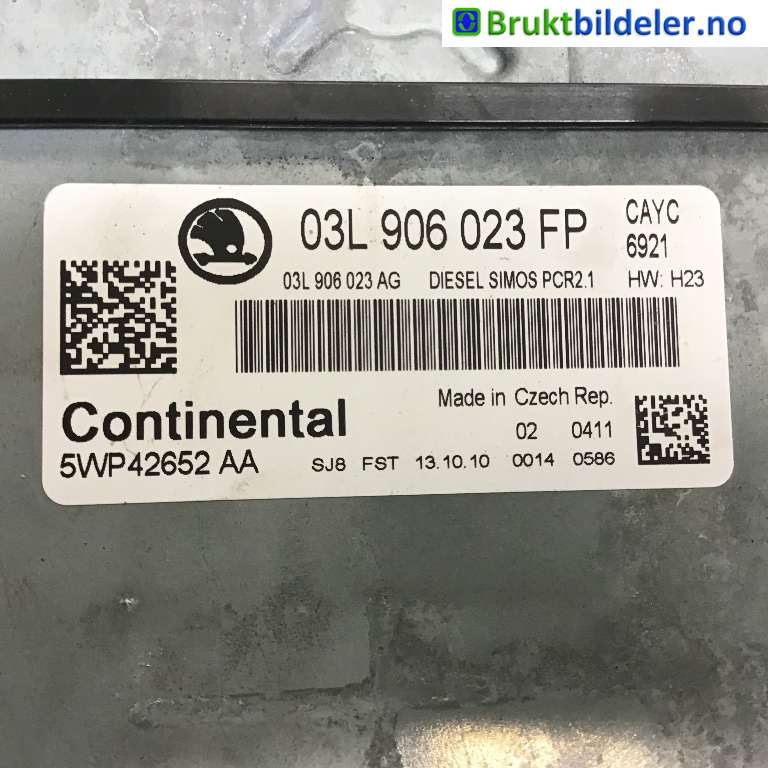Styreenhet motor til Škoda Octavia 2009-2013 (Type II, Fase 2)  (SKODA|03L 906 023 PP|5WP42652 AA|)