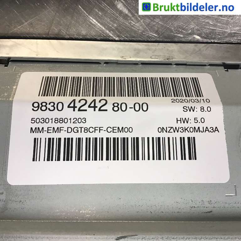 Instrument kjørecomputer til Peugeot 5008 2017-->> (Type II)  (PEUGEOT|9830424280-00|)