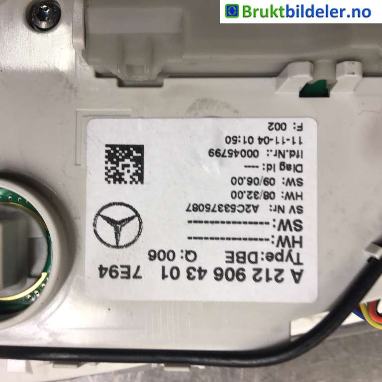 Tak konsoll til Mercedes E-Klasse 2009-2013 (Fase 1) (W212) (W212) (MERCEDES|A 212 906 43 01|A2C53375087|)