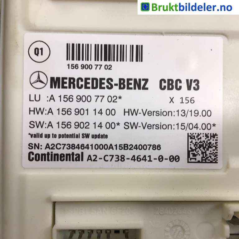 Styreenhet diverse til Mercedes CLA 2013-2019 (C117) (C117) (MERCEDES|A 156 900 77 02|A2C7384641000|)
