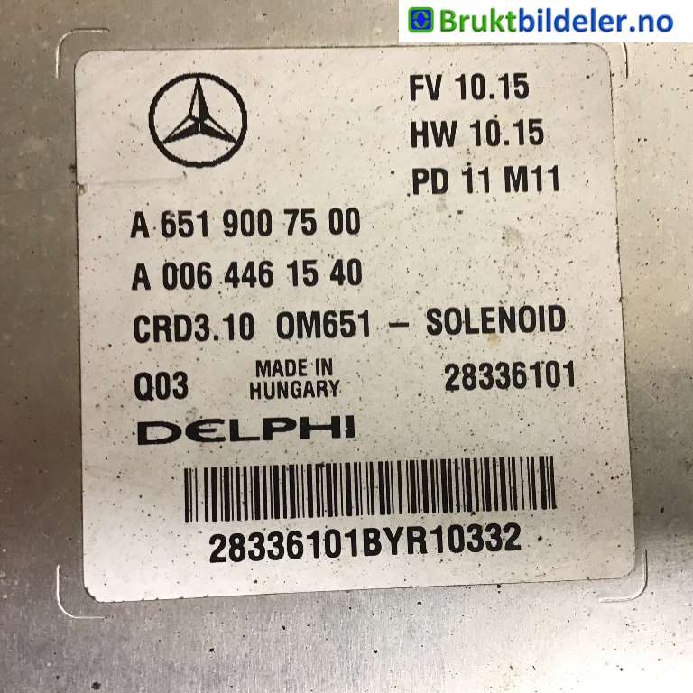 Styreenhet motor til Mercedes E-Klasse 2009-2013 (Fase 1) (W212) (W212) (MERCEDES|A 651 900 75 00|28336101|)