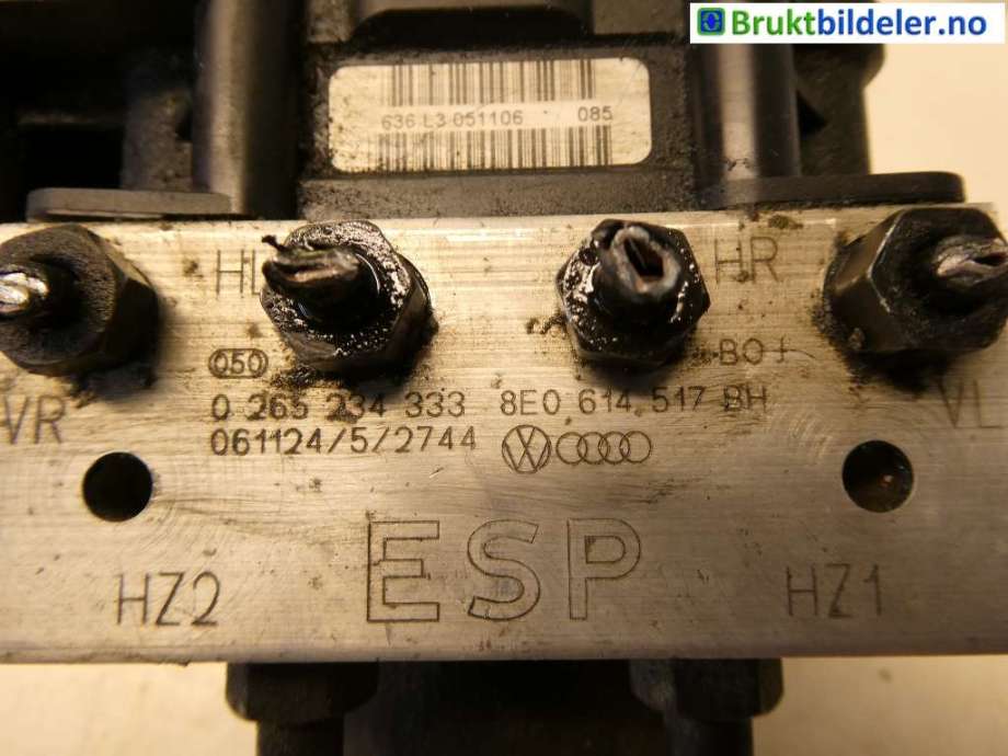 ABS sentral til Audi A4 2004-2008 (Type III) (B7) (B7) (AUDI|9E0 614 517 BJ|0 265 234 333|9E0 614 517 BH)
