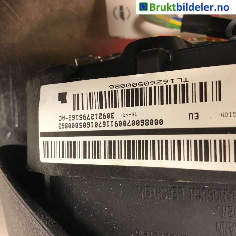 Airbag rattpute til Mercedes B-Klasse 2011-2018 (W246) (W246) (MERCEDES|A 000 860 07 00|309212795162-AC|)