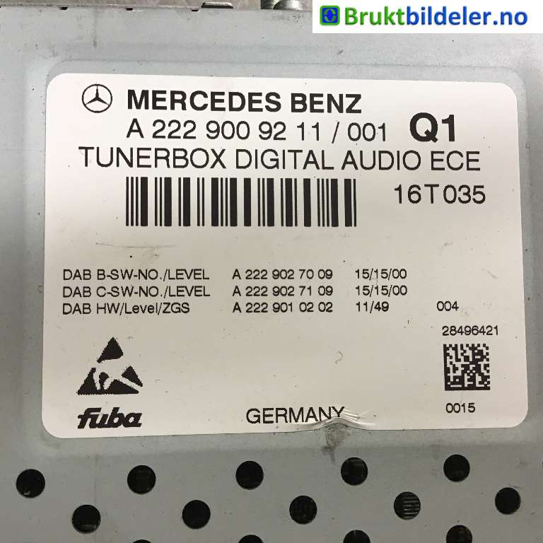 Bilstereo til Mercedes B-Klasse 2011-2018 (W246) (W246) (MERCEDES|A 222 900 92 11|)