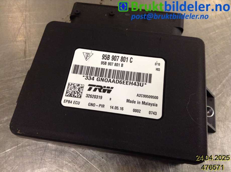 Styreenhet elektrisk parkbrems (EPB - Electric Parking Brake) til Porsche Macan 2014-->> (95B) (95B) (PORSCHE|95B 907 801 C|32620319|)