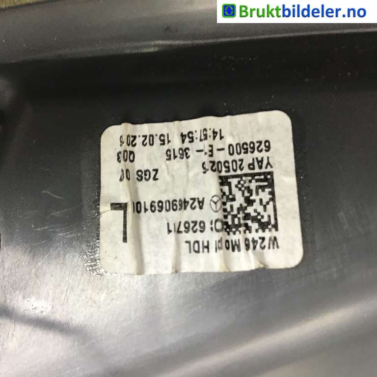 Baklykt venstre indre til Mercedes B-Klasse 2011-2018 (W246) (W246) (MERCEDES|A 246 906 91 00|)