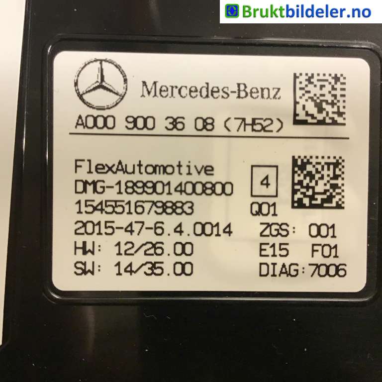 Tak konsoll til Mercedes CLA 2013-2019 (C117) (C117) (MERCEDES|A 000 900 36 08|)