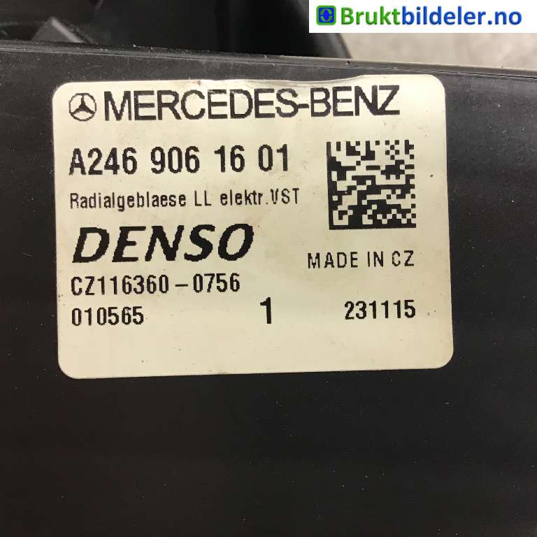 Varmeapparat motor til Mercedes CLA 2013-2019 (C117) (C117) (MERCEDES|A 246 906 16 01|CZ116360-0756|)