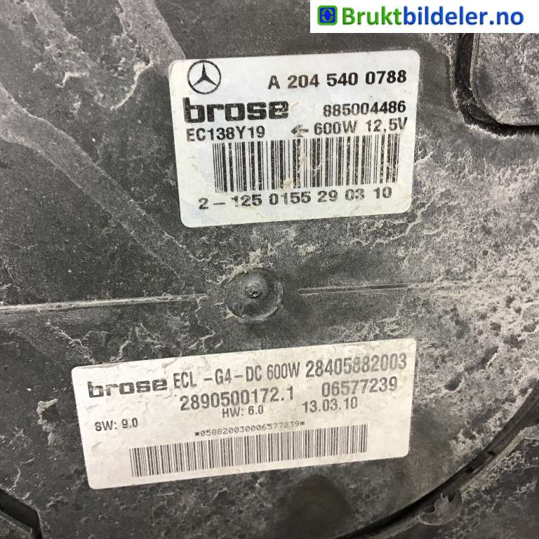 Kjølevifte til Mercedes GLK 2008-2015 (X204) (X204) (MERCEDES|A 204 500 02 93|885004486|A 204 540 07 88)