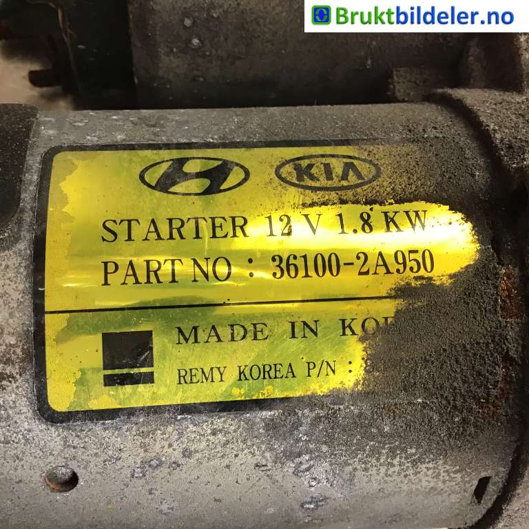 Starter diesel til Hyundai i30 2012-2017 (Type II)  (HYUNDAI|36100-2A950|)