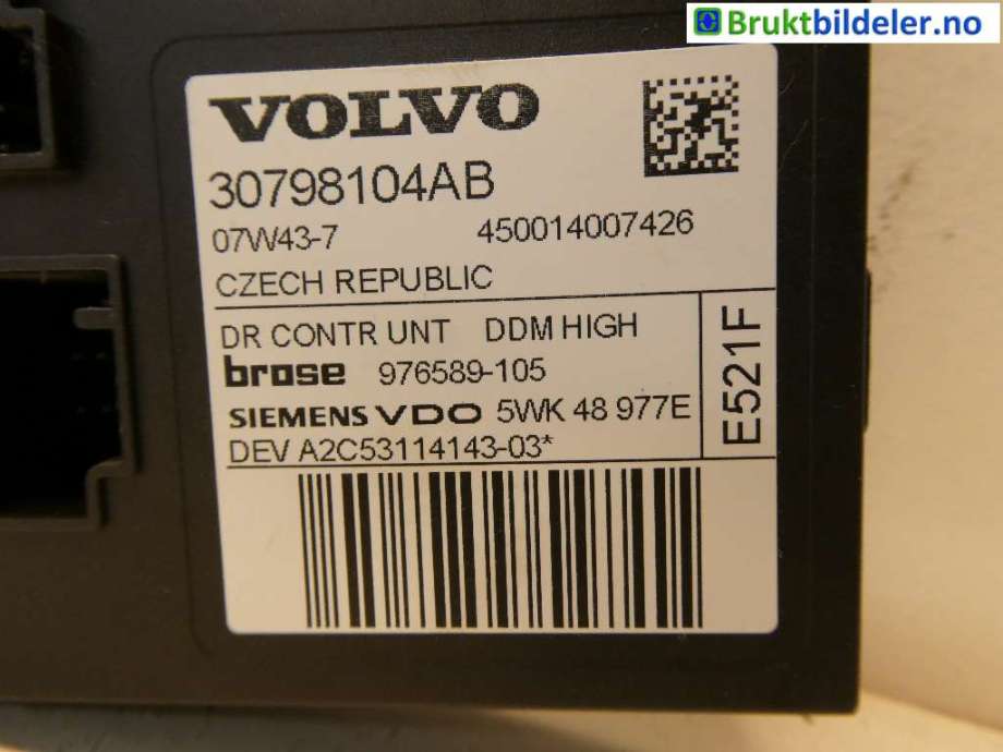 Ruteheis venstre til Volvo V50 2007-2012 (Fase 2)  (VOLVO|31295230|976589-105|30798104 AB)