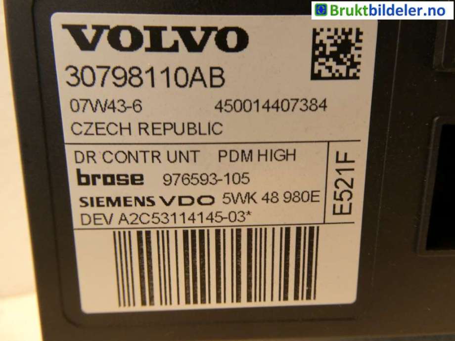 Ruteheis høyre til Volvo V50 2007-2012 (Fase 2)  (VOLVO|31295234|976592-105|30798110 AB)