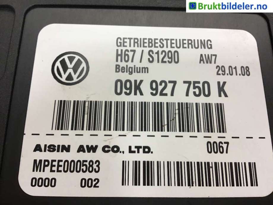 Styreenhet girkasse til VW Transporter / Caravelle, 2003-2009 (Fase 1) (T5) (T5) (VOLKSWAGEN|09K 927 750 K)