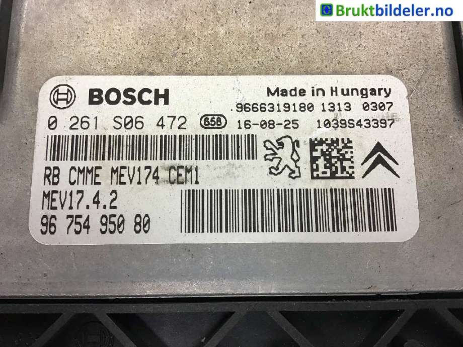 Styreenhet motor til Peugeot Partner 2015-2019 (Type II, Fase 2) (PEUGEOT|96 663 191 80|0 261 S06 472|)