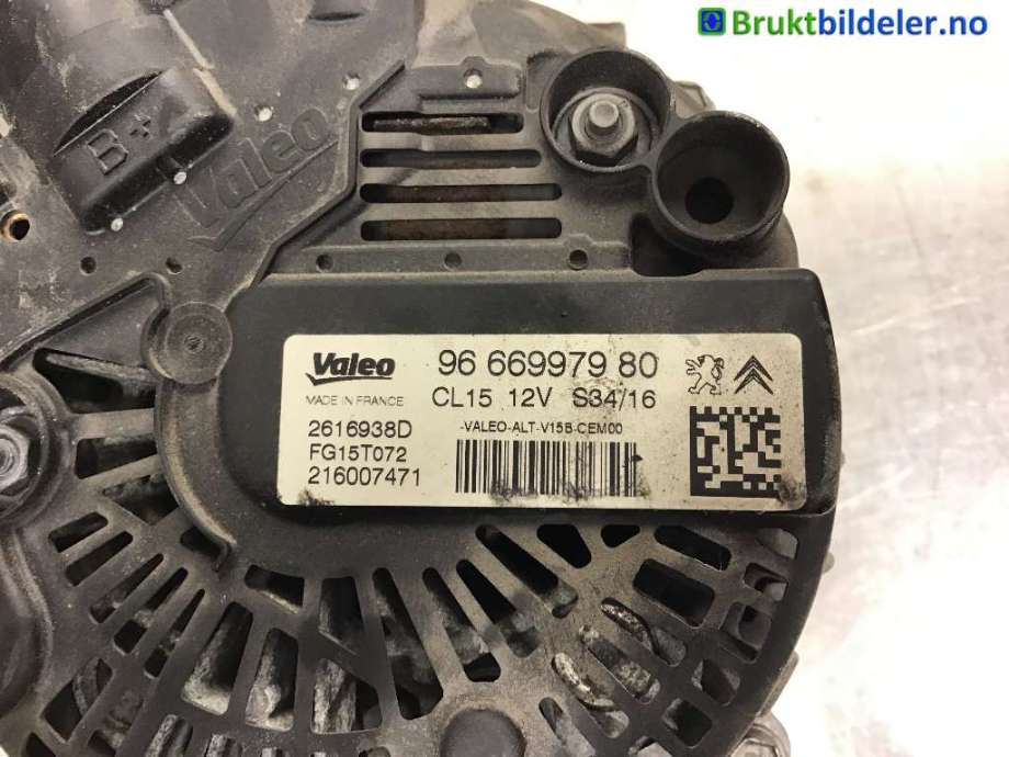 Dynamo til Peugeot Partner 2015-2019 (Type II, Fase 2)  (PEUGEOT|96 669 979 80|2616938D|)