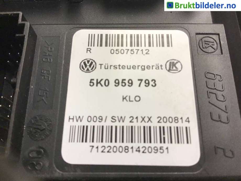 Ruteheis venstre foran til VW Caddy 2010-2015 (Type III, Fase 2)  (VOLKSWAGEN|1T0 959 701 T|)