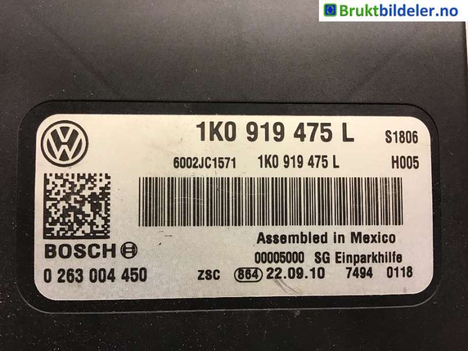 Styreenhet parkering til VW Caddy, 2010-2015 (Type III, Fase 2)  (VOLKSWAGEN|)