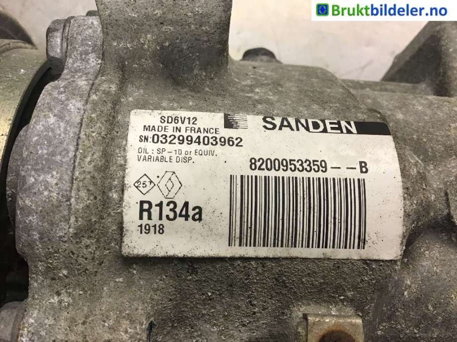Aircondition kompressor til Renault Kangoo, 2008-2021 (Type II)  (RENAULT|8200953359)