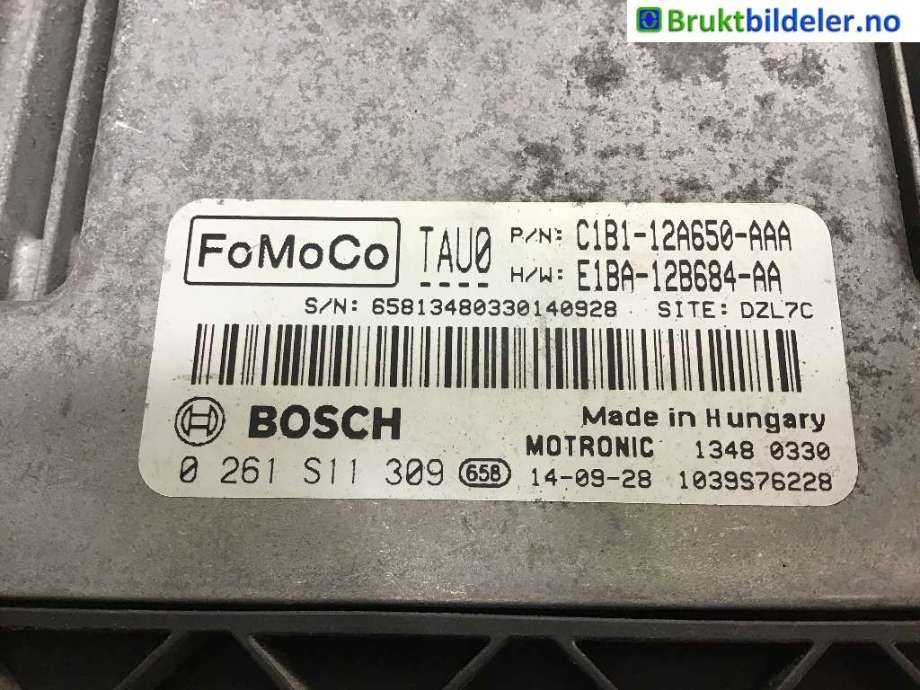 Styreenhet motor til Ford Fiesta 2013-2017 (Type VI, Fase 2)  (FORD||0 261 S11 309|E1BA-12B684-AA)