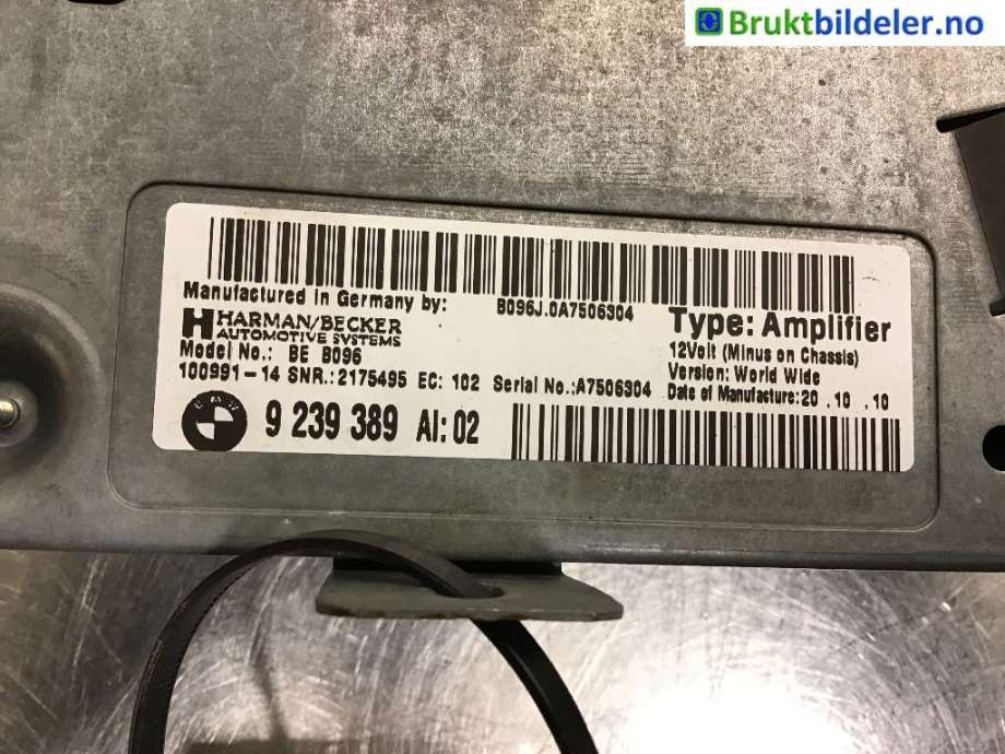 Bilstereo forsterker til BMW 5-Serie, 2010-2017 (F10/F11) (F10/F11) (BMW|9 239 389)