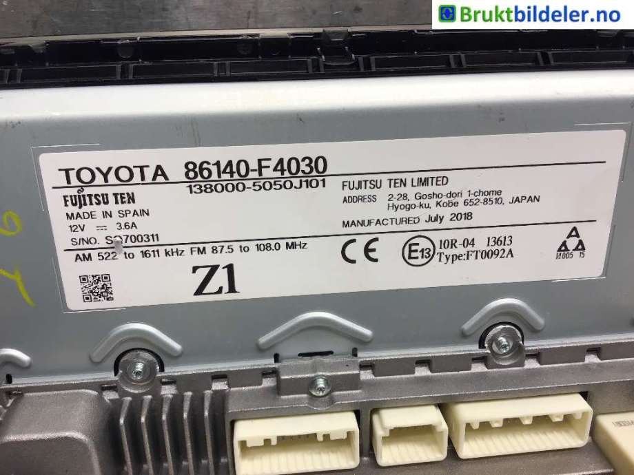 Instrument kjørecomputer til Toyota C-HR 2016-->>  (TOYOTA|86140 F4030|138000-5050H101|)
