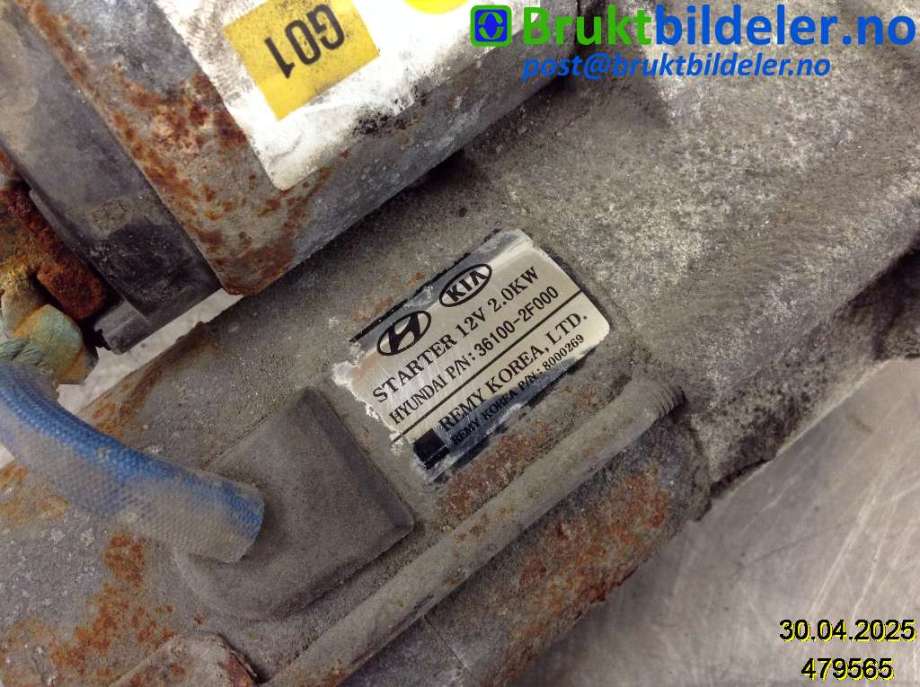 Starter diesel til Kia Sportage 2010-2016 (Type III)  (KIA|36100-2F000|)