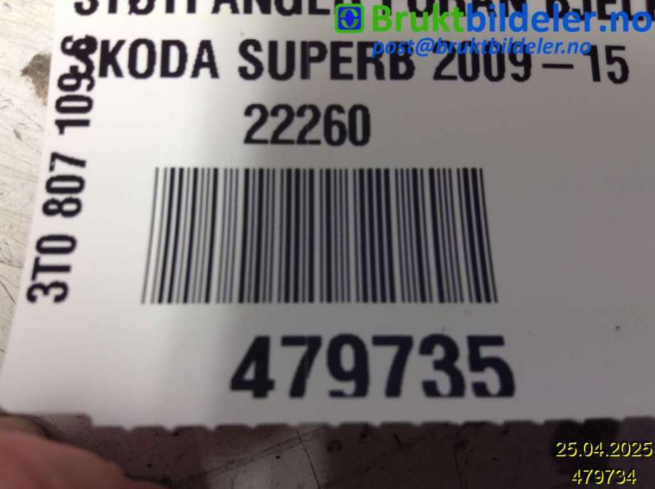 Frontplate til Škoda Superb 2008-2015 (Type II)  (SKODA|3T0 805 588 D|)