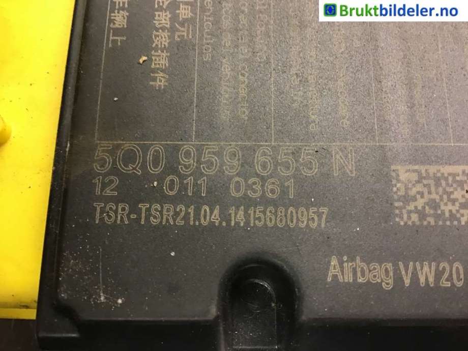 Airbag elektronikk til Audi A3 2012-2016 (Type III, Fase 1)  (AUDI|5QN 959 655 N|)