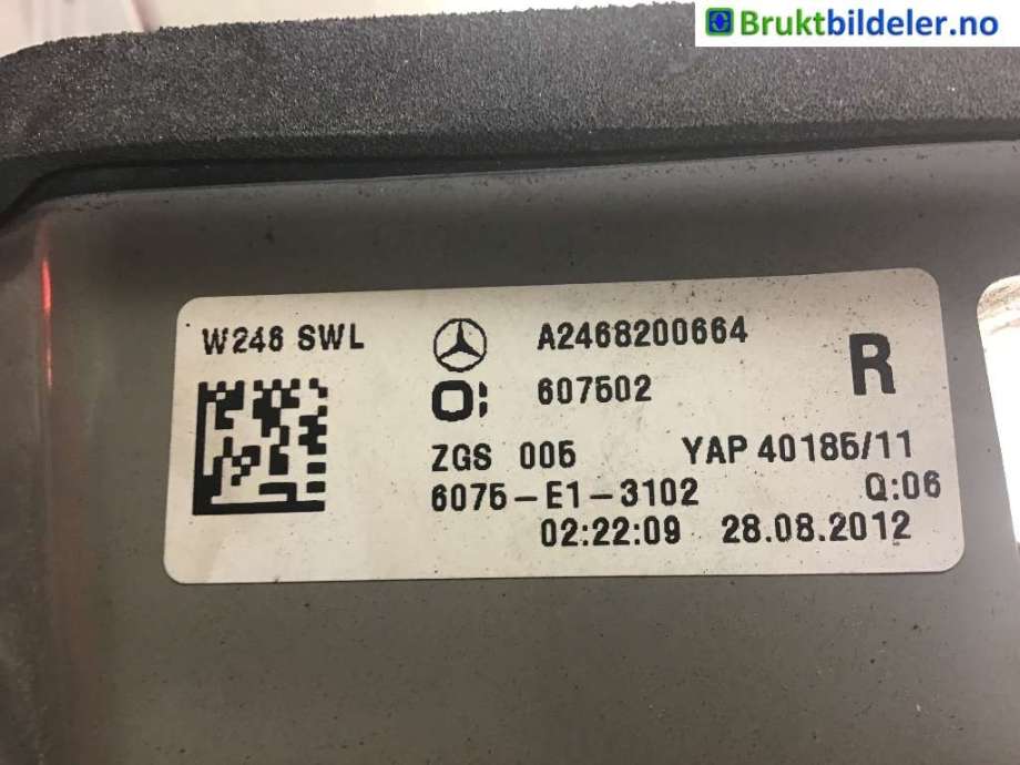 Baklykt høyre til Mercedes B-Klasse 2011-2018 (W246) (W246) (MERCEDES|A 246 820 06 64|)