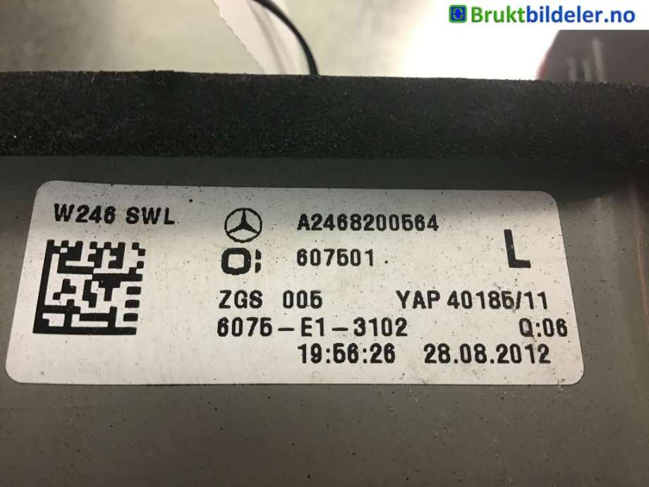 Baklykt venstre til Mercedes B-Klasse 2011-2018 (W246) (W246) (MERCEDES|A 246 820 05 64|)