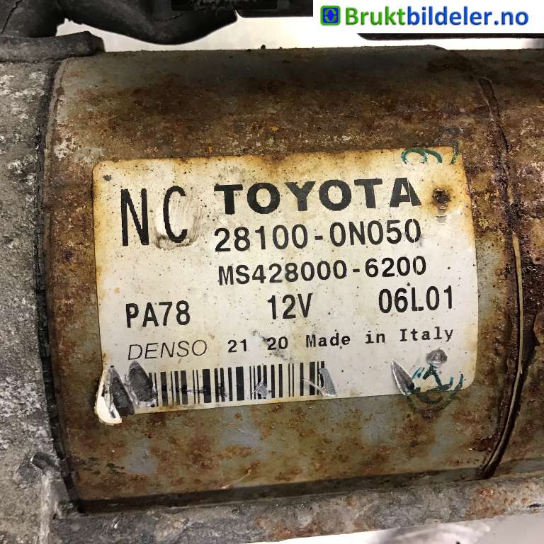 Starter diesel til Toyota Auris 2007-2010 (Type I, Fase 1) (TOYOTA|28100-0N050|428000-6200|)
