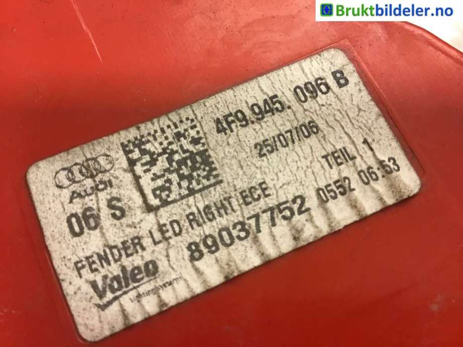 Baklykt høyre til Audi A6 2005-2008 (Type III, Fase 1) (C6) (C6) (AUDI|4F9 945 096 H||4F9 945 096 B)