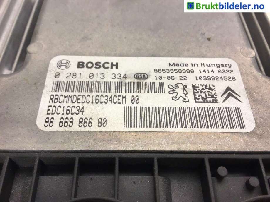 Styreenhet motor til Peugeot 3008 2009-2016 (Type I)  (PEUGEOT|96 669 866 80|0 281 013 334|)