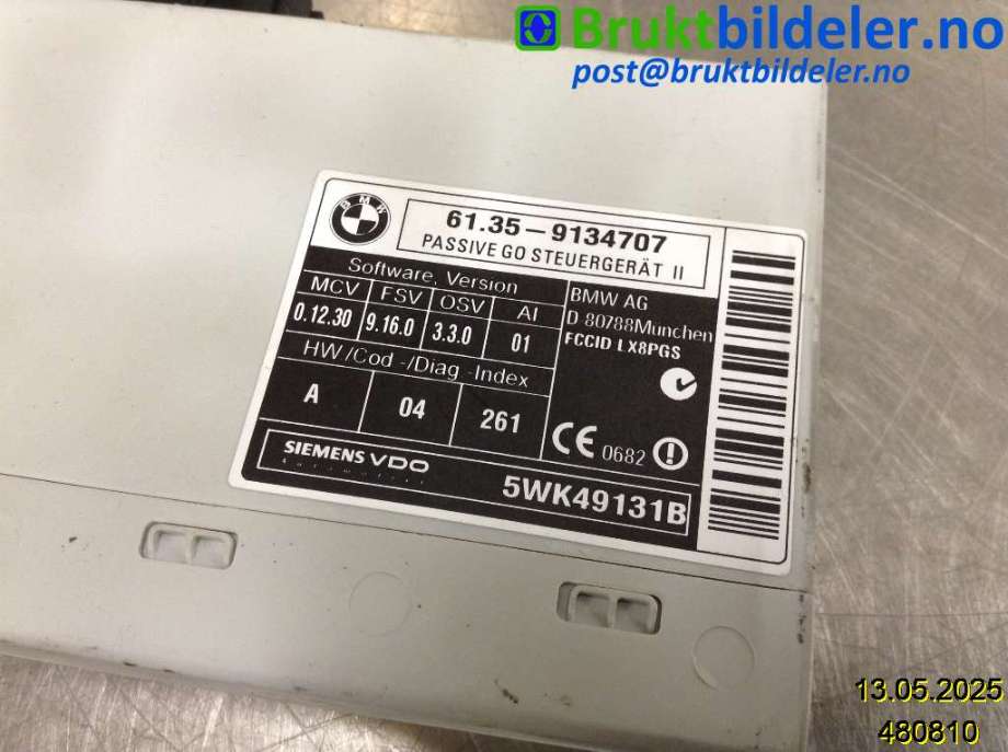 Styreenhet diverse til BMW 5-Serie 2003-2010 (E60/E61) (E60/E61) (BMW|61 35 9 134 707|5WK49131B|)