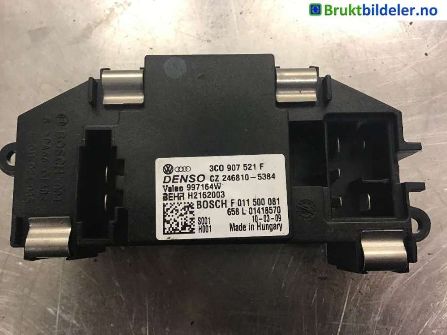 Varmeapparat motstand til VW Caddy 2015-2020 (Type III, Fase 3)  (VOLKSWAGEN|3C0 907 521 G|F 011 500 081|3C0 907 521 F)