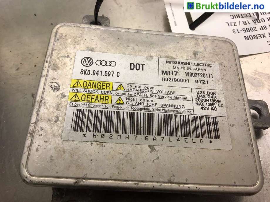 Styreenhet xenon/ballast til Audi A3 2009-2012 (Type II, Fase 2)  (AUDI|8K0 941 597 C|)