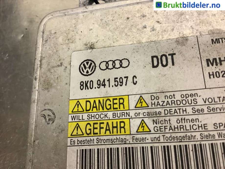 Styreenhet xenon/ballast til Audi A3 2009-2012 (Type II, Fase 2)  (AUDI|8K0 941 597 C|)