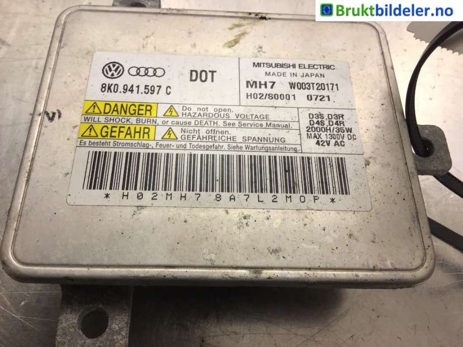 Styreenhet xenon/ballast til Audi A3, 2009-2012 (Type II, Fase 2) (AUDI|8K0 941 597 C)