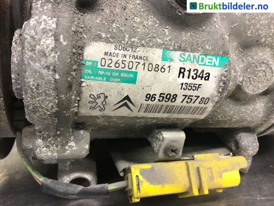 Aircondition kompressor til Peugeot 308 2007-2011 (Type I, Fase 1)  (PEUGEOT|96 598 757 80|)