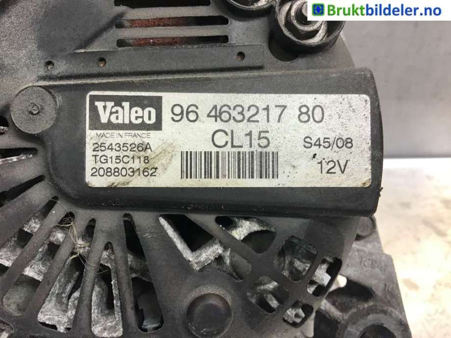 Dynamo til Peugeot 308 2007-2011 (Type I, Fase 1) (PEUGEOT|5705 KG||96 463 217 80)