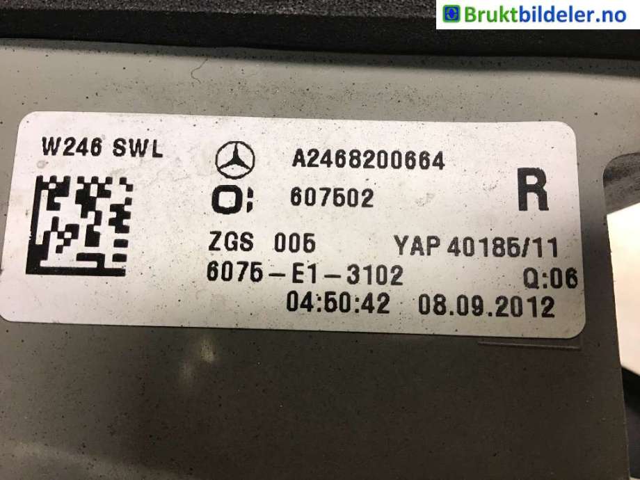 Baklykt høyre til Mercedes B-Klasse, 2011-2018 (W246) (W246) (MERCEDES|A 246 820 06 64)