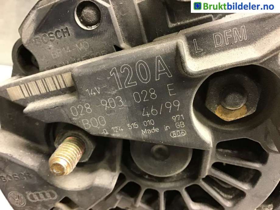 Dynamo til Audi TT 1998-2006 (Type I)  (AUDI|028 903 028 E|0 124 515 010|)