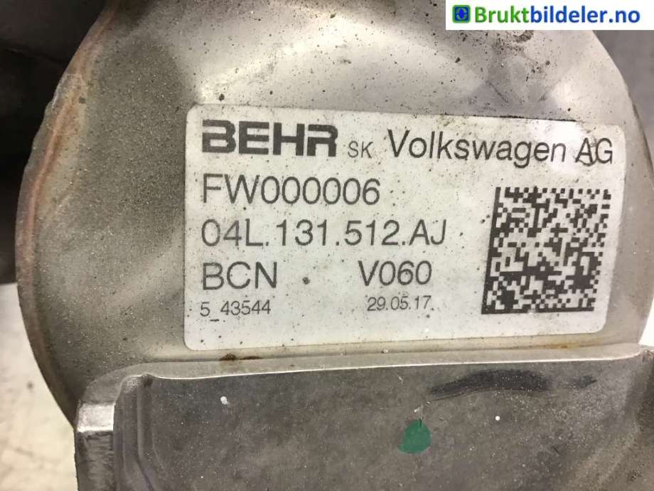 EGR-kjøler til VW Caddy, 2015-2020 (Type III, Fase 3)  (VOLKSWAGEN|04L 131 512 AJ)