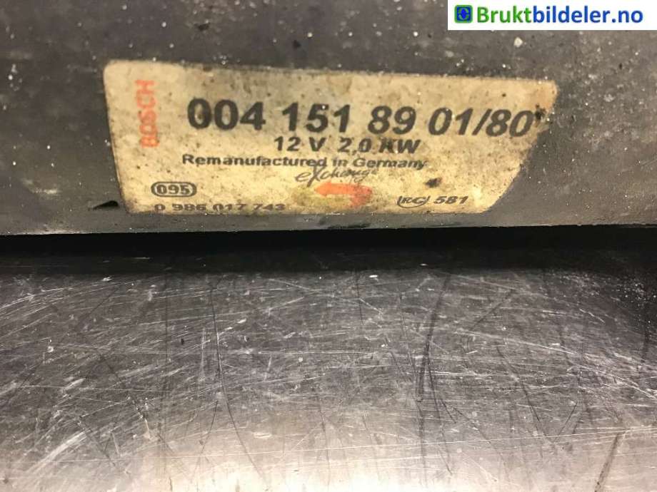 Starter diesel til Mercedes E-Klasse, 2002-2006 (Fase 1) (W211) (W211) (MERCEDES|004 151 89 01/80)