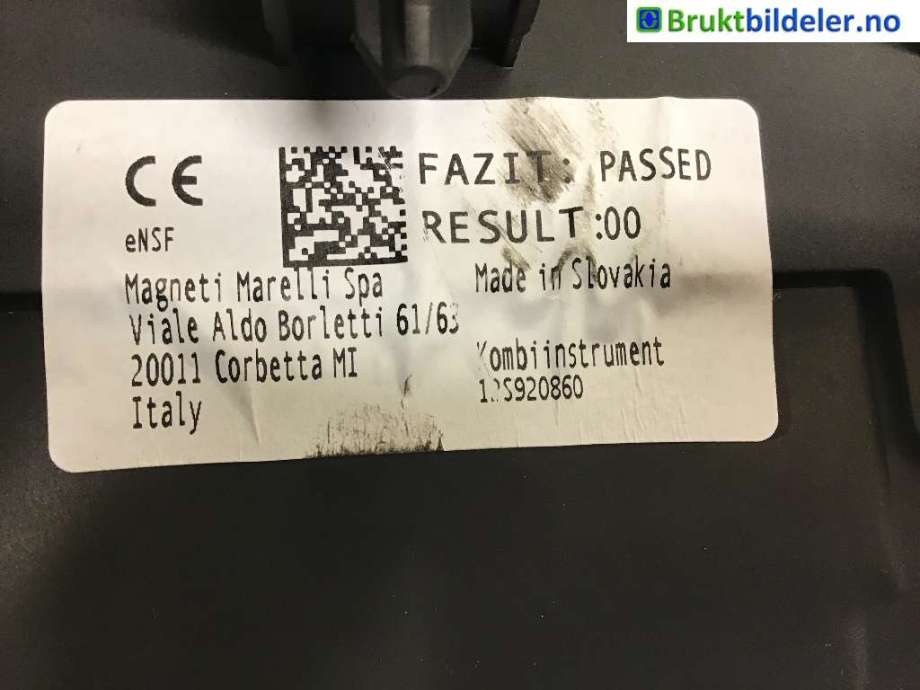 Speedometer til Seat Mii electric 2019-->>  (SEAT|12S 920 860|)