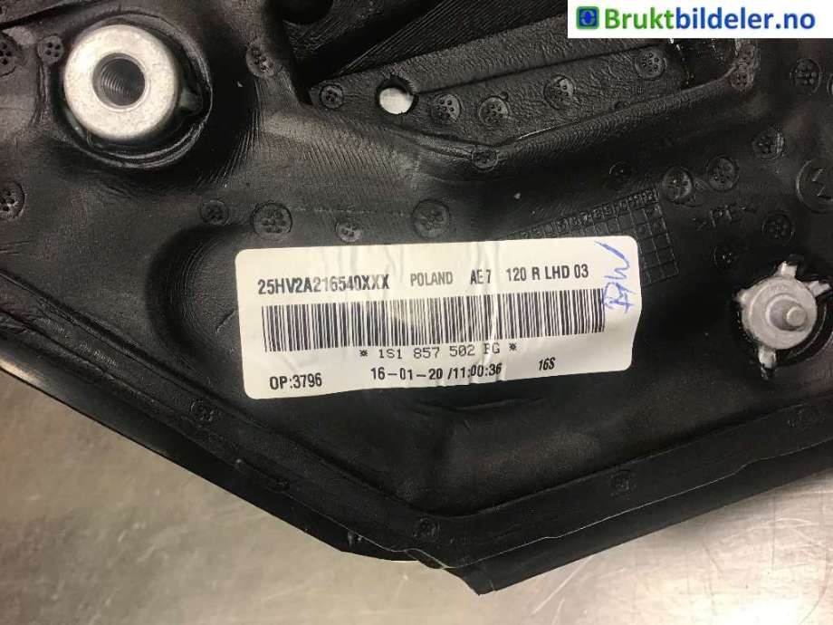 Speil høyre til Seat Mii electric 2019-->>  (SEAT|1S1 857 502 BG|)