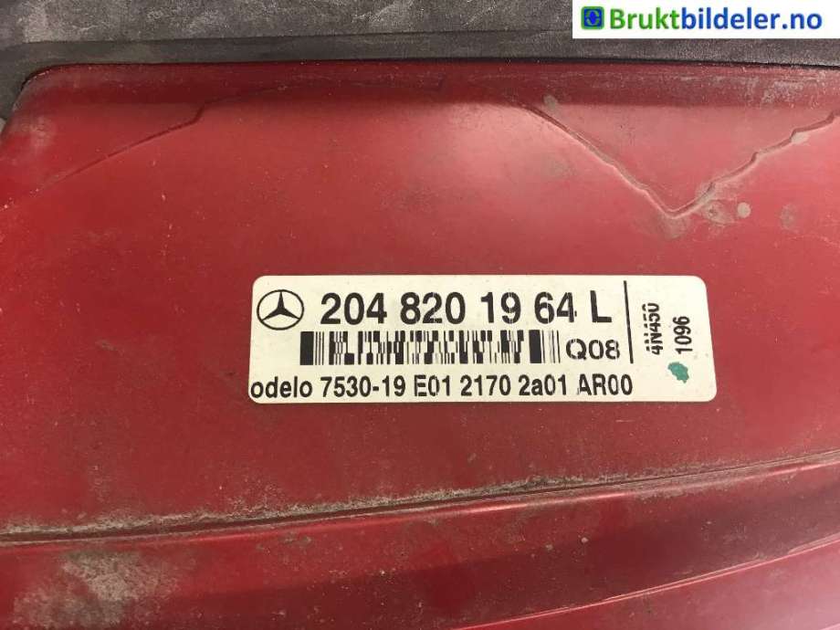 Baklykt venstre til Mercedes C-Klasse, 2007-2011 (Fase 1) (W204) (W204) (MERCEDES|A 204 820 19 64)