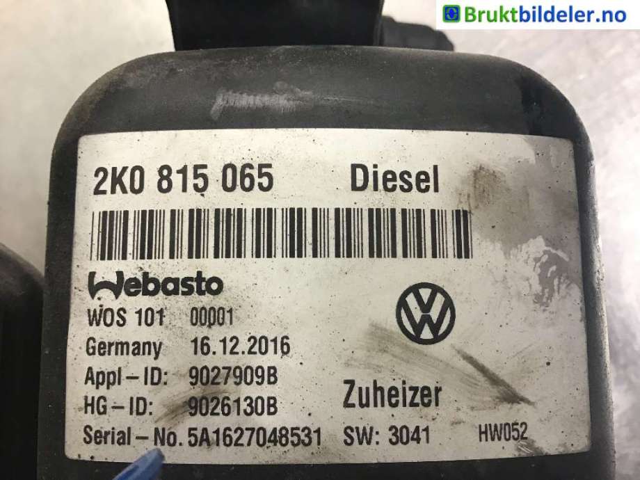 Dieselvarmer til VW Caddy, 2015-2020 (Type III, Fase 3)  (VOLKSWAGEN|2K0 815 065)