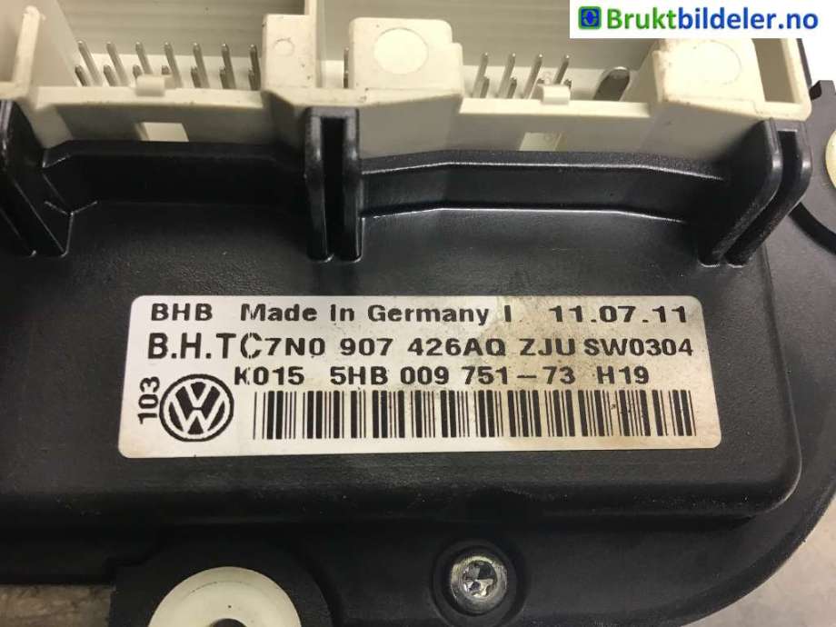 Varmeapparat betjening til VW Touran 2010-2015 (Type I, Fase 3)  (VOLKSWAGEN|7N0 907 426 AQ|5HB 009 751-73|)