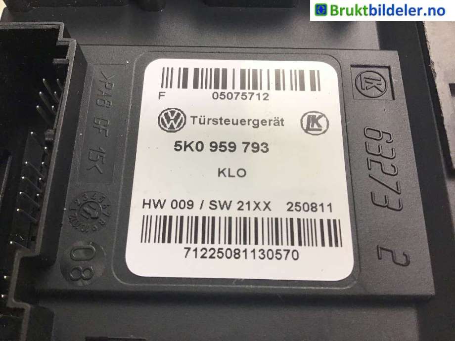 Ruteheis venstre foran til VW Touran, 2010-2015 (Type I, Fase 3)  (VOLKSWAGEN|1T0 959 701 T)